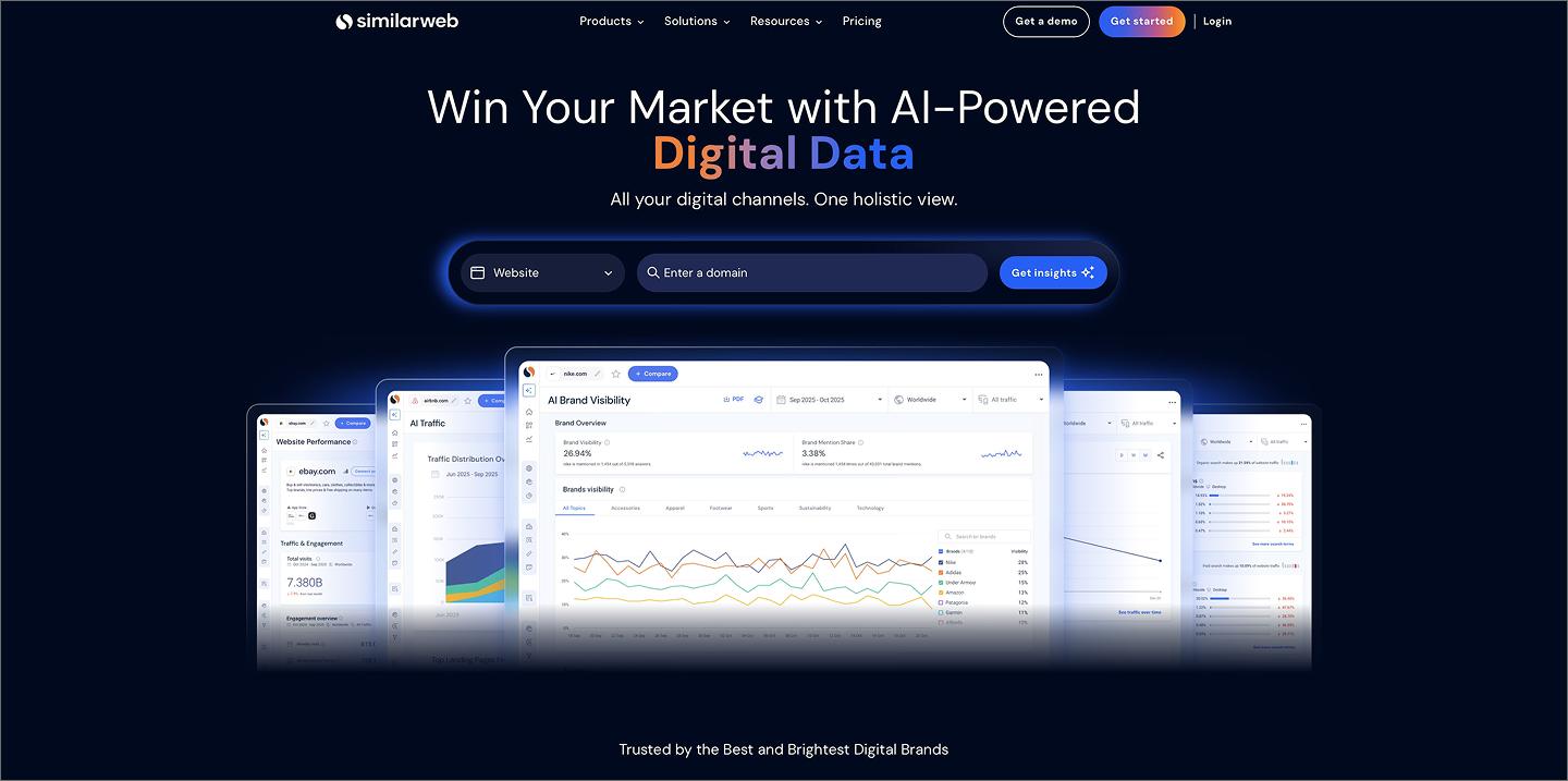 Similarweb: главная страница market intelligence платформы